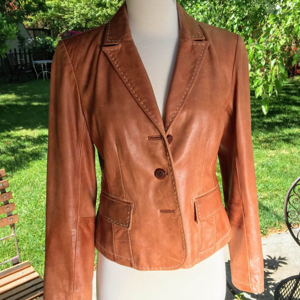 "Inc" Butterscotch Leather Jacket - image 1